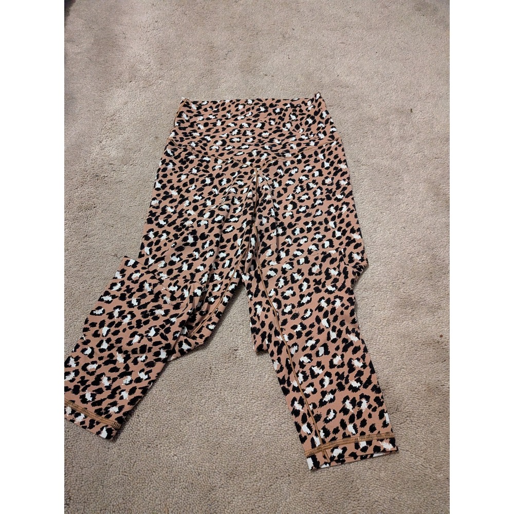 OFFLINE by Aerie Real Me Hi-Rise‎ 7/8 Leggings Leopard Print Tan Black Medium M